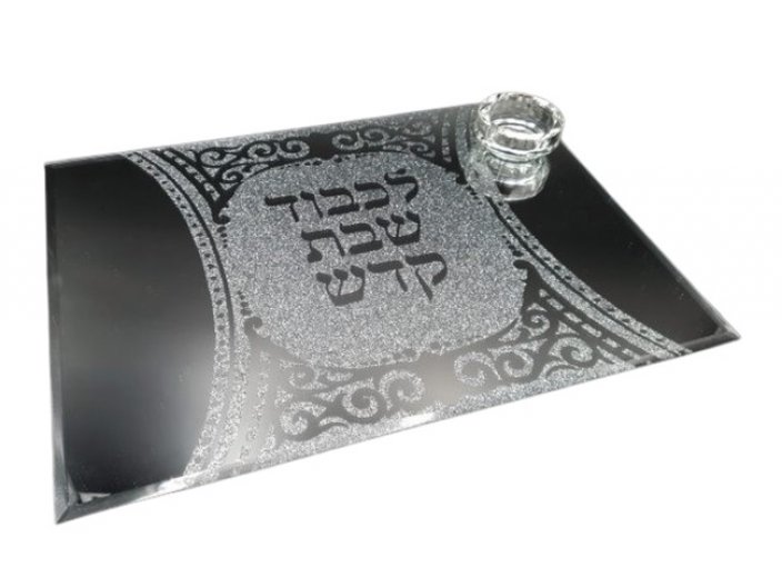 מגש חלות לשבת מראה הכולל מלחיה מידות 35x24 ס"מ