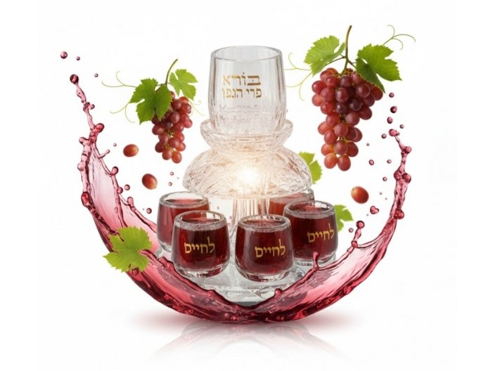 מחלק יין קריסטל 6 כוסיות 22 ס"מ
