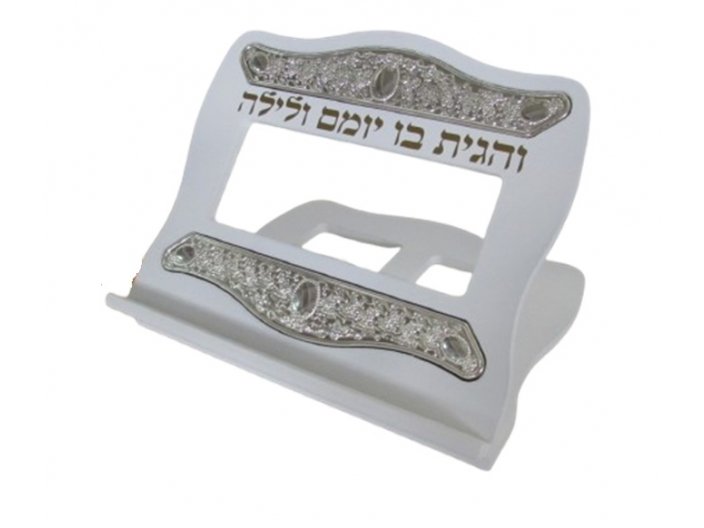 סטנדר שולחני עץ לבן כסף ונום