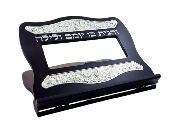 סטנדר שולחני עץ חום מוכסף ונום