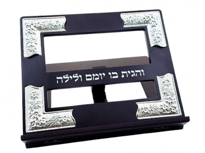 סטנדר שולחני עץ חום מוכסף ב-4 פינות