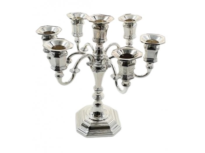 פמוט 7 קנים מוכסף 25 ס”מ סדרת אנגליה