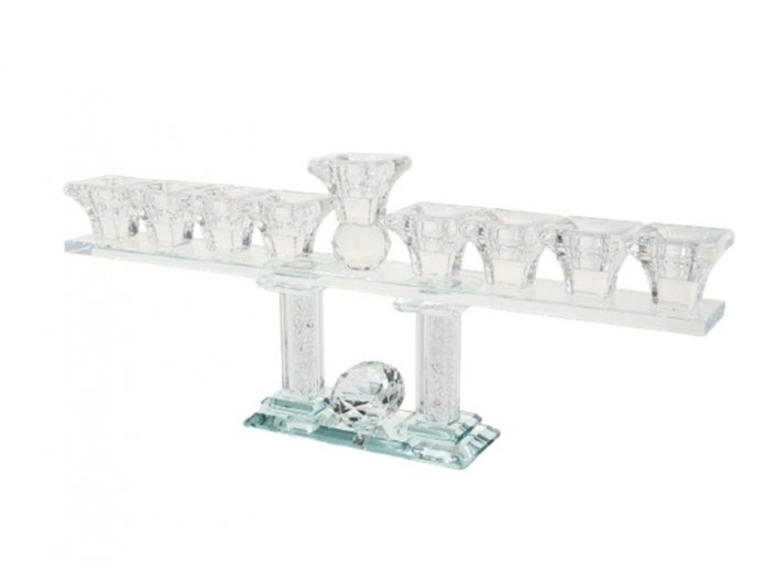חנוכיה קריסטל סדרת יהלום 15x37 ס"מ