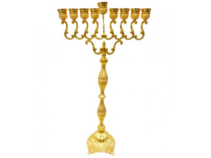 חנוכיה פיליגרן מוזהבת 92x48 ס”מ