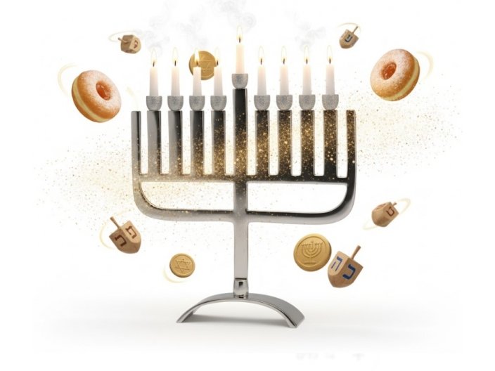חנוכיה אלומיניום 32 ס”מ סדרת ונציה