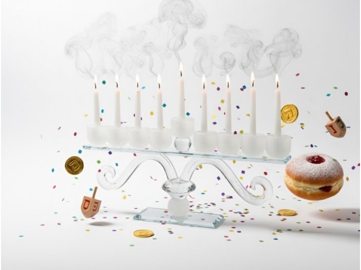 חנוכיה קריסטל 18X36 ס"מ קלאסי