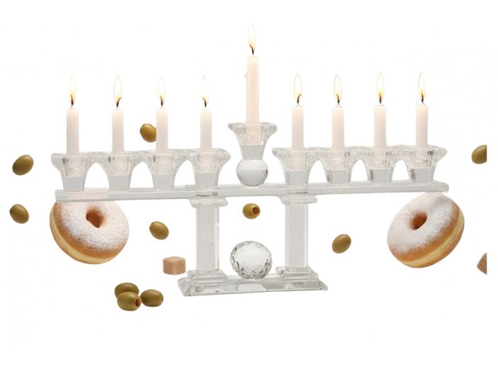 חנוכיה קריסטל יהלום 15x37 ס"מ