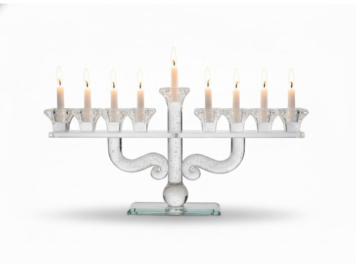 חנוכיה קריסטל דגם כנפיים 19x37 ס"מ