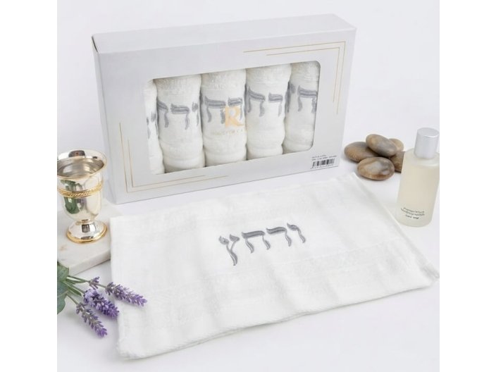 מארז 6 מגבות לנטילת ידיים ורחץ כסף 31x48 ס"מ