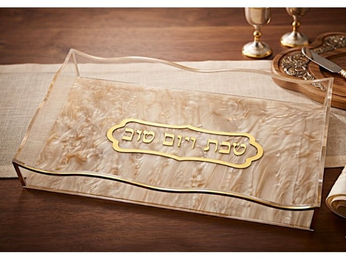מגש חלה אקריל שיש 20x35 ס"מ