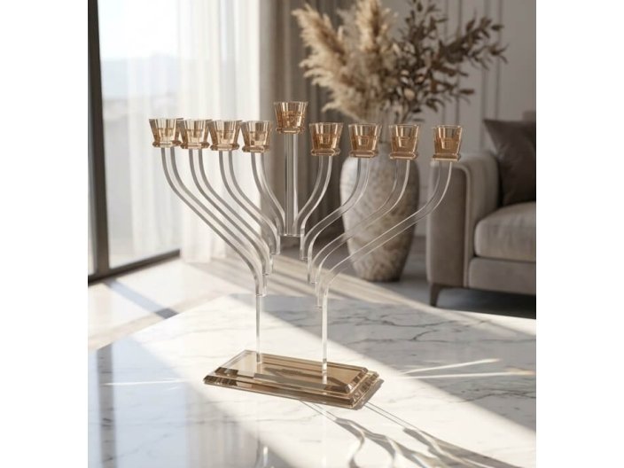 חנוכיה קריסטל 37x35 ס"מ